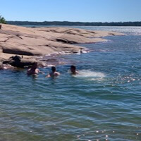 Swim break by the cliffs, picture: Camilla Vainio