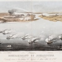 Britische Skizze des Bombardements von Bomarsund