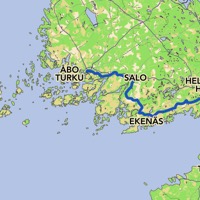 Karta över rutten Helsingfors - Åbo