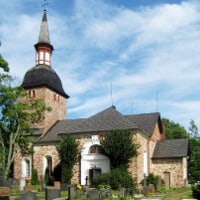 Sie werden an der Kirche von Jomala vorbeiradeln
