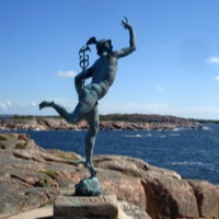 Merkurius-statyn på Källskär