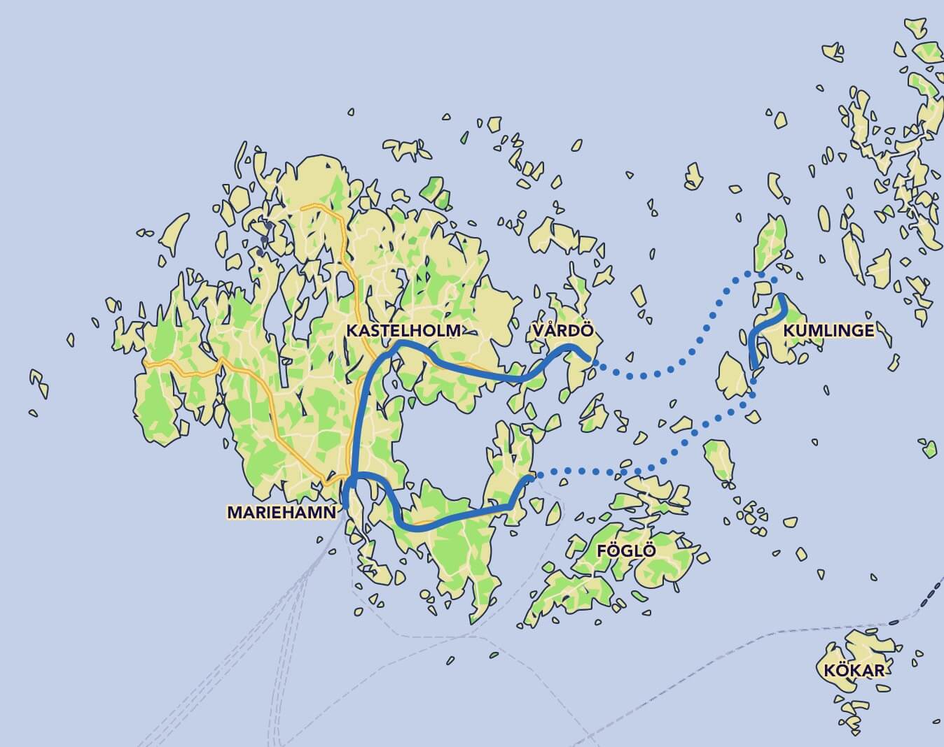 Small archipelago bicyle tour map