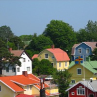 Maisons colorées dans Mariehamn