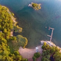 Drone photo of beach, picture: Tero Tuomisto