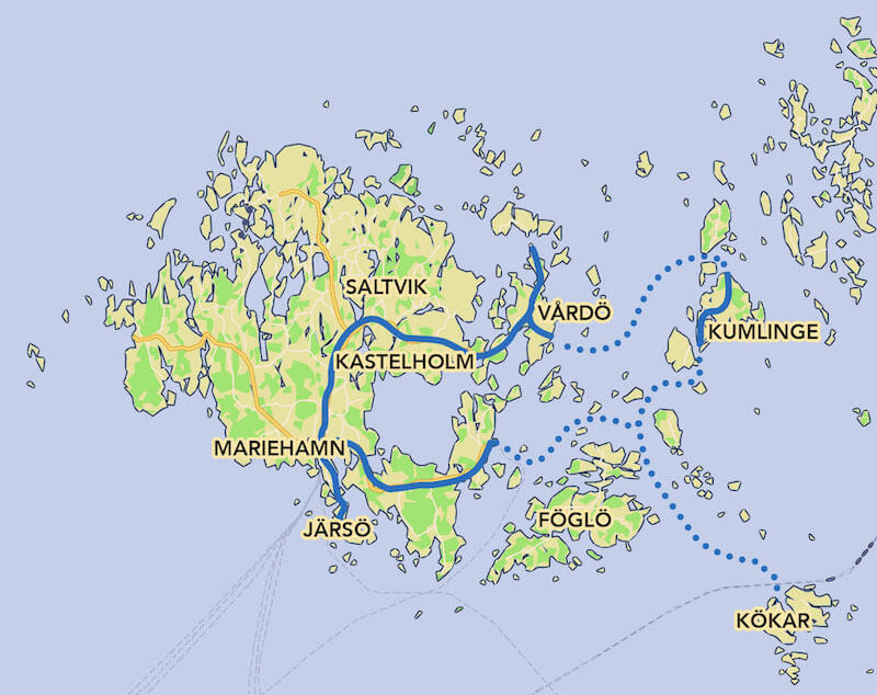 Bicycle tour map: Pearls of the archipelago