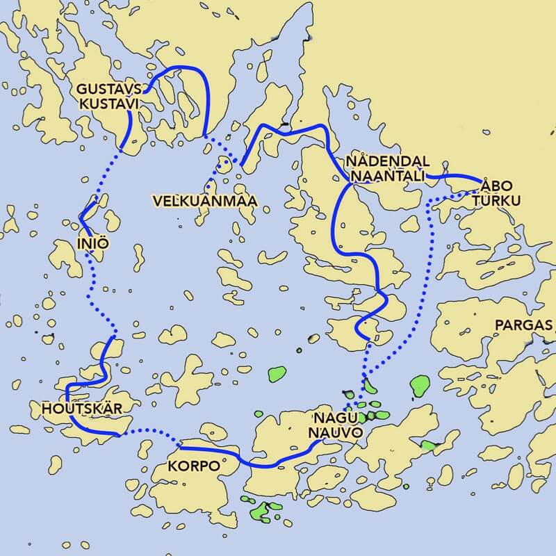 Bicycle tour map: Archipelago trail