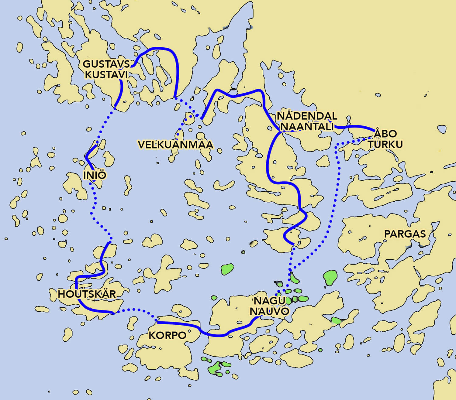 Carte du sentier de l'archipel