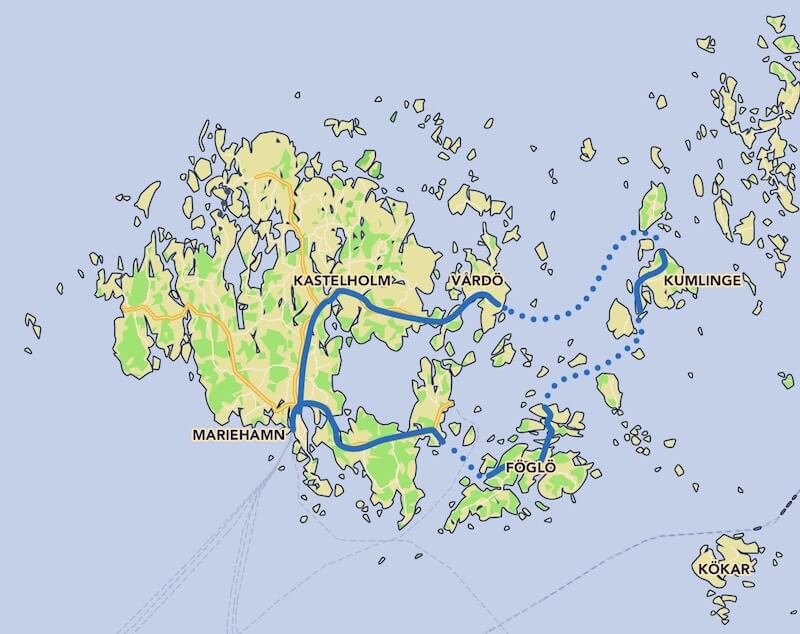 Cykelkarta runt Åland