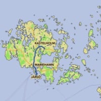 Karta över rutten med start i Mariehamn